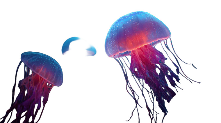 Glowing Jellyfish Scene V2 Vinyl Car Decal Sticker – Waterproof & UV-Resistant 