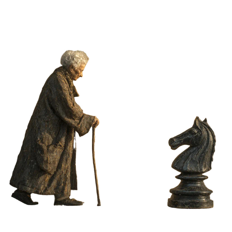 Elderly Woman'S Shadow Vinyl Car Decal Sticker – Waterproof & UV-Resistant 