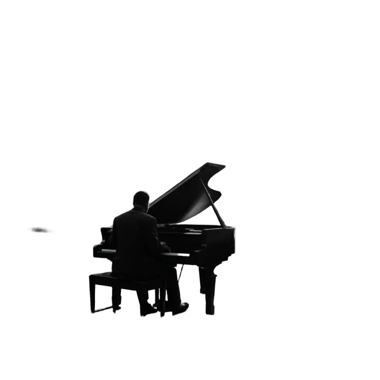 Rooftop Jazz Pianist Vinyl Car Decal Sticker – Waterproof & UV-Resistant 