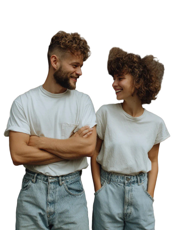 Stylish Couple Laughing V2 Vinyl Car Decal Sticker – Waterproof & UV-Resistant 