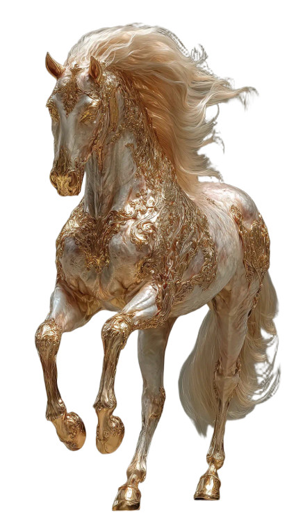Golden Horse Fusion Vinyl Car Decal Sticker – Waterproof & UV-Resistant 