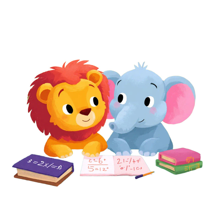 Lion & Elephant Math Vinyl Car Decal Sticker – Waterproof & UV-Resistant 