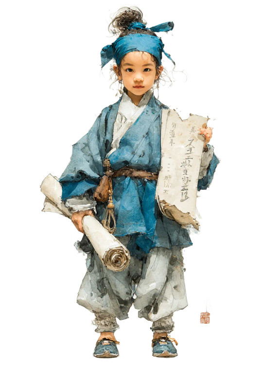 Young Hanfu Scholar Vinyl Car Decal Sticker – Waterproof & UV-Resistant 