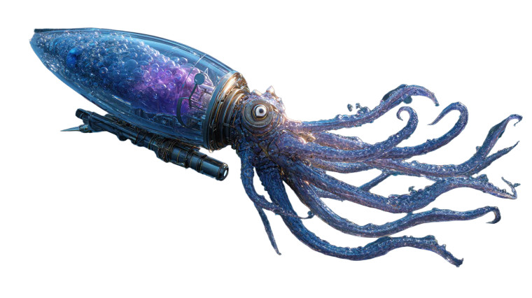 Mutant Rocket Squid Vinyl Car Decal Sticker – Waterproof & UV-Resistant 