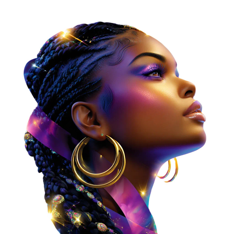 Braided Beauty Vinyl Car Decal Sticker – Waterproof & UV-Resistant 