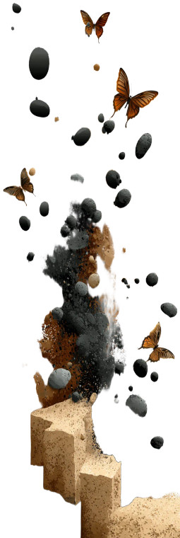 Abstract Powder Butterfly Vinyl Car Decal Sticker – Waterproof & UV-Resistant 