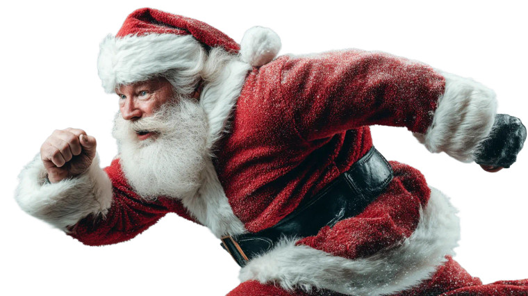 Running Santa Claus Vinyl Car Decal Sticker – Waterproof & UV-Resistant 