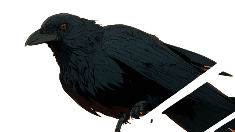Menacing Anime Crow Vinyl Car Decal Sticker – Waterproof & UV-Resistant 