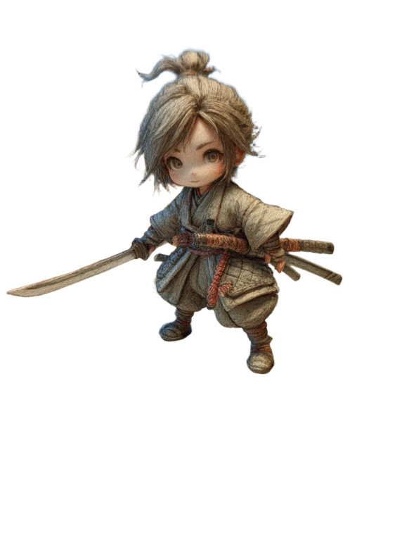 Chibi Swordsman Vinyl Car Decal Sticker – Waterproof & UV-Resistant 