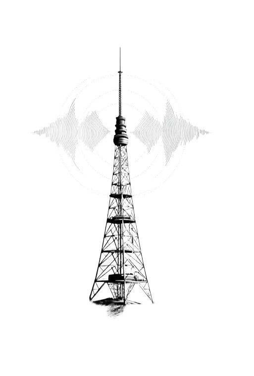Radio Tower Waves Vinyl Car Decal Sticker – Waterproof & UV-Resistant 