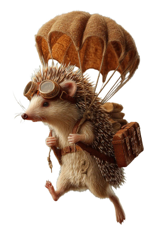 Skydiving Hedgehog Vinyl Car Decal Sticker – Waterproof & UV-Resistant 