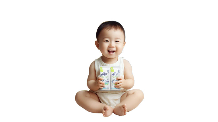 Happy Baby With Milk Vinyl Car Decal Sticker – Waterproof & UV-Resistant 