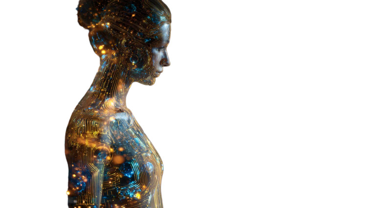 Glowing Circuitry Person Vinyl Car Decal Sticker – Waterproof & UV-Resistant 
