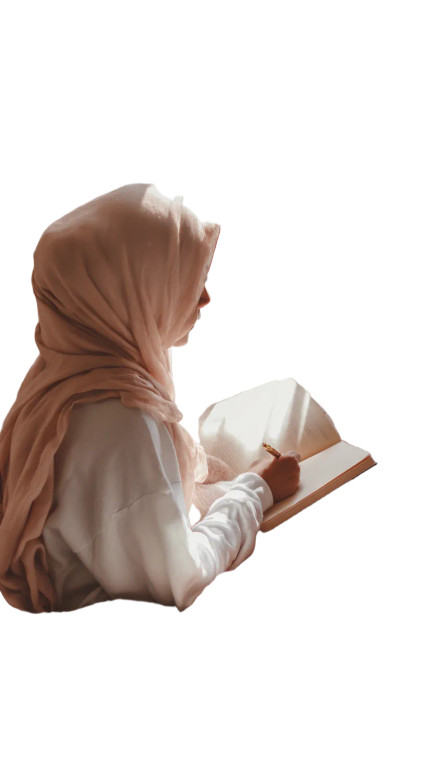 Journaling In Hijab Vinyl Car Decal Sticker – Waterproof & UV-Resistant 