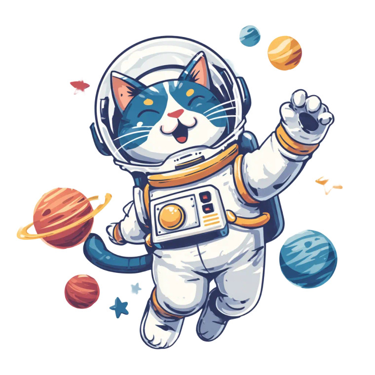Astronaut Cat V16 Vinyl Car Decal Sticker – Waterproof & UV-Resistant 