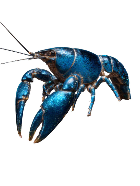Cobalt-Blue Crayfish Vinyl Car Decal Sticker – Waterproof & UV-Resistant 