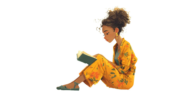 Girl Reading Book V11 Vinyl Car Decal Sticker – Waterproof & UV-Resistant 
