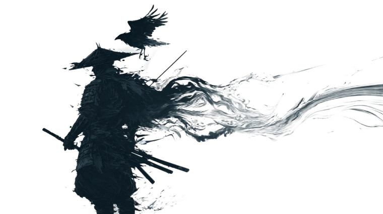Samurai And Raven Vinyl Car Decal Sticker – Waterproof & UV-Resistant 