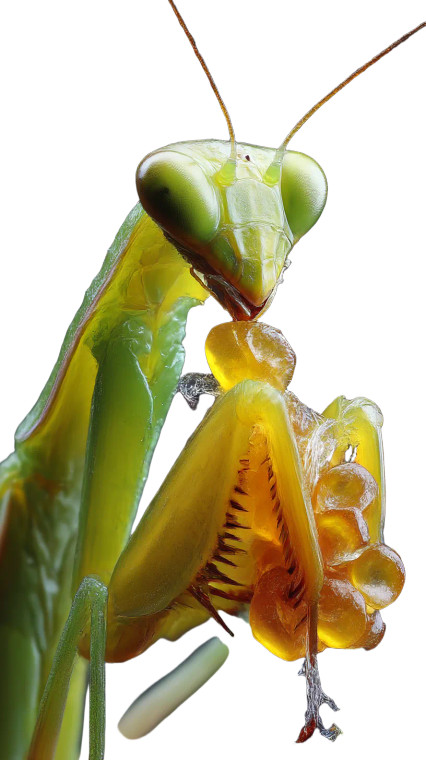 Green Mantis Biting Vinyl Car Decal Sticker – Waterproof & UV-Resistant 