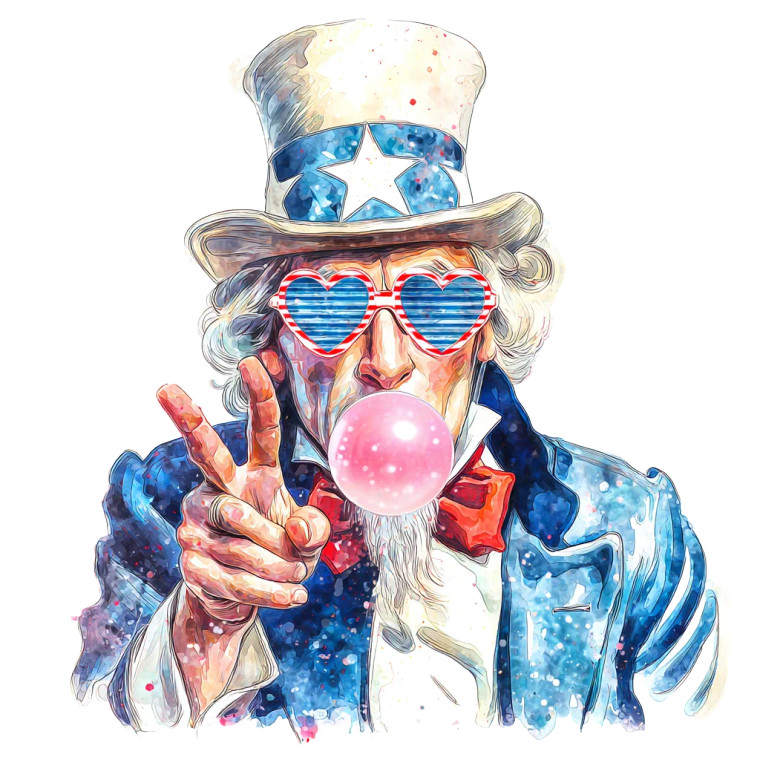 Whimsical Uncle Sam Vinyl Car Decal Sticker – Waterproof & UV-Resistant 