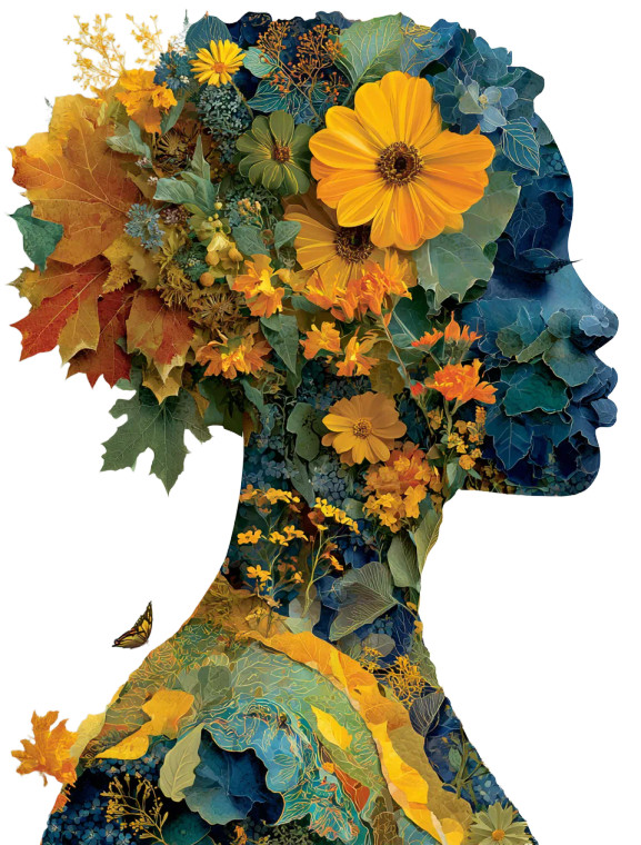 Floral Silhouette Woman Vinyl Car Decal Sticker – Waterproof & UV-Resistant 