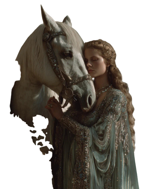 Noblewoman With Horse Vinyl Car Decal Sticker – Waterproof & UV-Resistant 