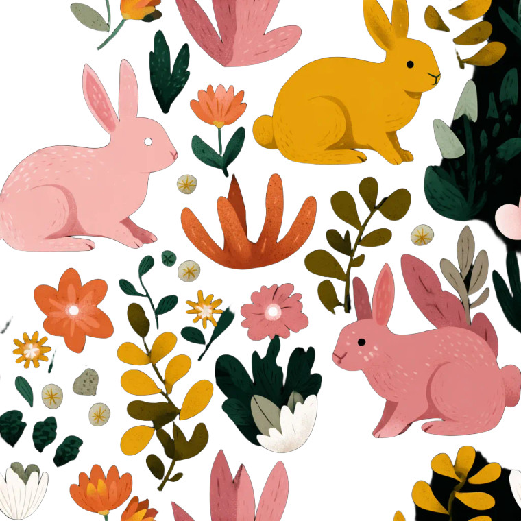 Scandinavian Easter Bunnies Vinyl Car Decal Sticker – Waterproof & UV-Resistant 