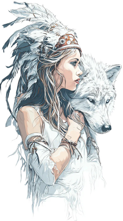 Native Woman & Wolf Vinyl Car Decal Sticker – Waterproof & UV-Resistant  Native Woman & Wolf Vinyl Car Decal Sticker – Waterproof & UV-Resistant