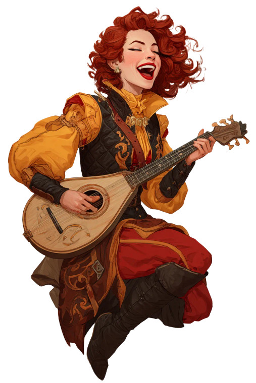 Medieval Bard Woman Vinyl Car Decal Sticker – Waterproof & UV-Resistant 