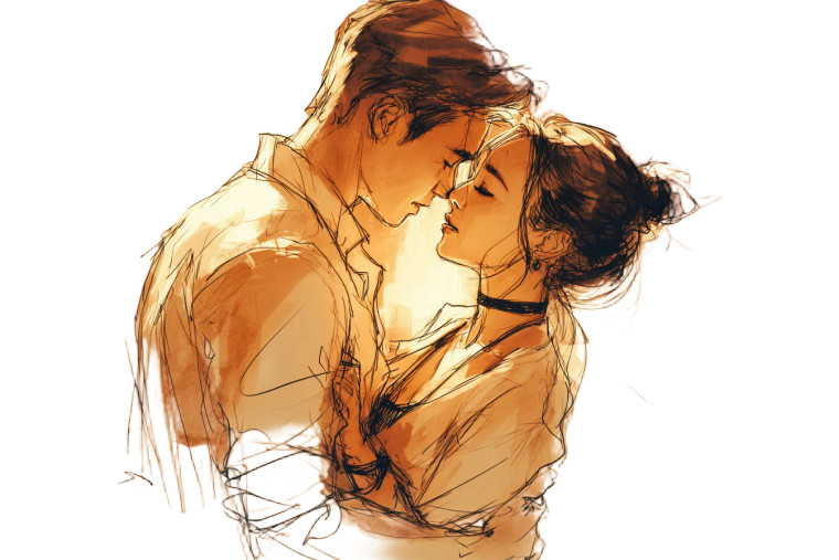 Romantic Embrace Sketch Vinyl Car Decal Sticker – Waterproof & UV-Resistant 