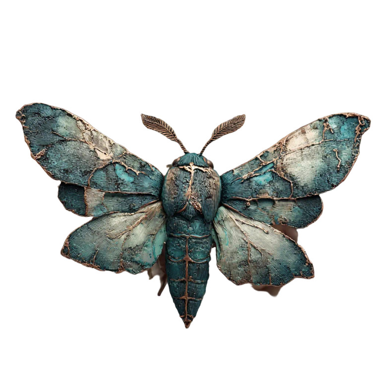 Silent Botanist Moth Vinyl Car Decal Sticker – Waterproof & UV-Resistant 