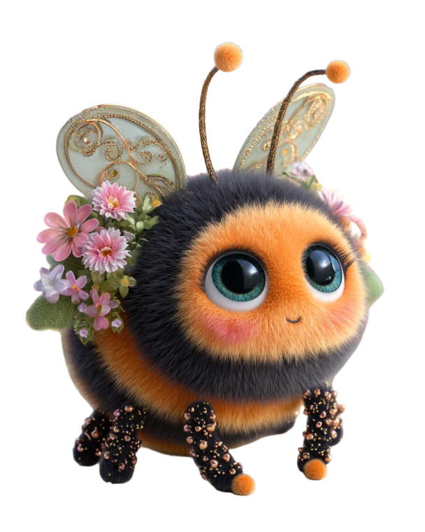 Whimsical Fluffy Bee Vinyl Car Decal Sticker – Waterproof & UV-Resistant 