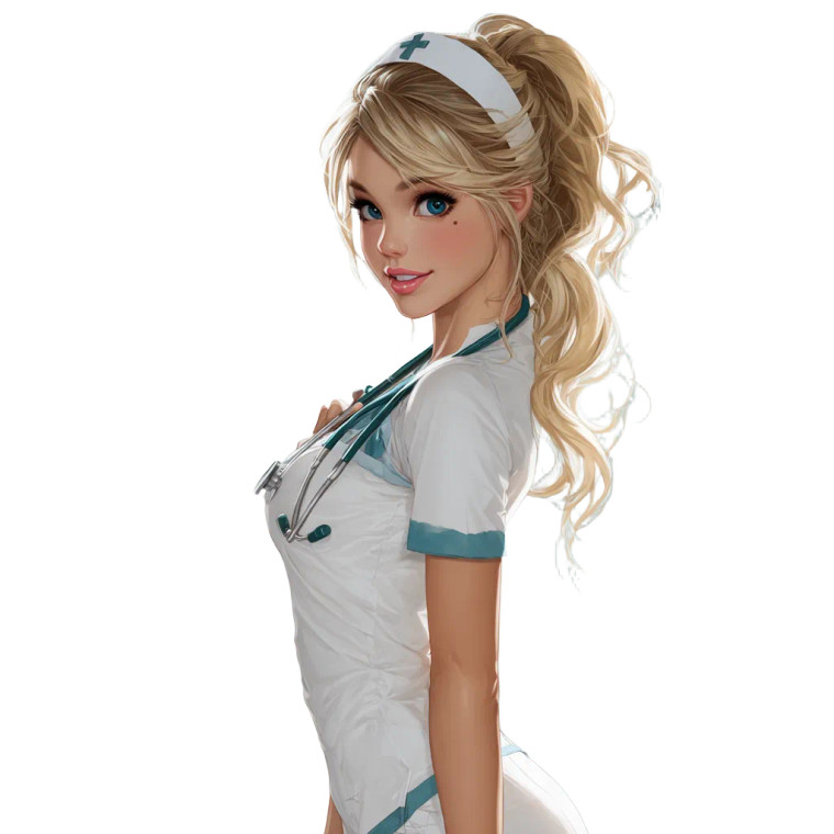 Smiling Nurse V5 Vinyl Car Decal Sticker – Waterproof & UV-Resistant 