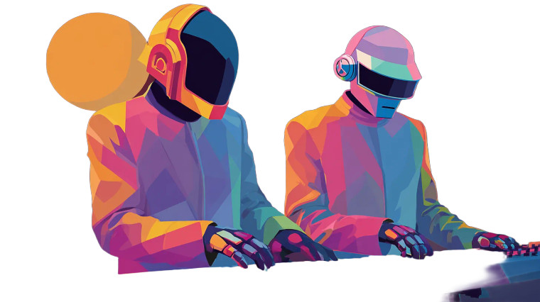 Daft Punk Illustration Vinyl Car Decal Sticker – Waterproof & UV-Resistant 