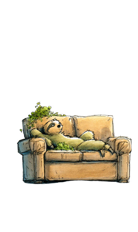 Sloth On Couch Vinyl Car Decal Sticker – Waterproof & UV-Resistant 