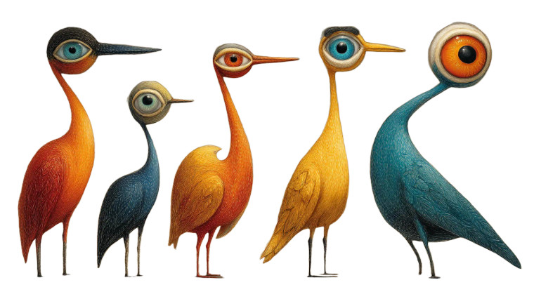 Imaginary Colorful Birds Vinyl Car Decal Sticker – Waterproof & UV-Resistant 