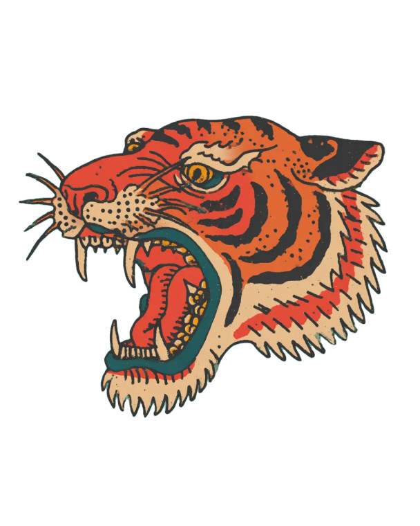 Wild Tiger Tattoo V2 Vinyl Car Decal Sticker – Waterproof & UV-Resistant 
