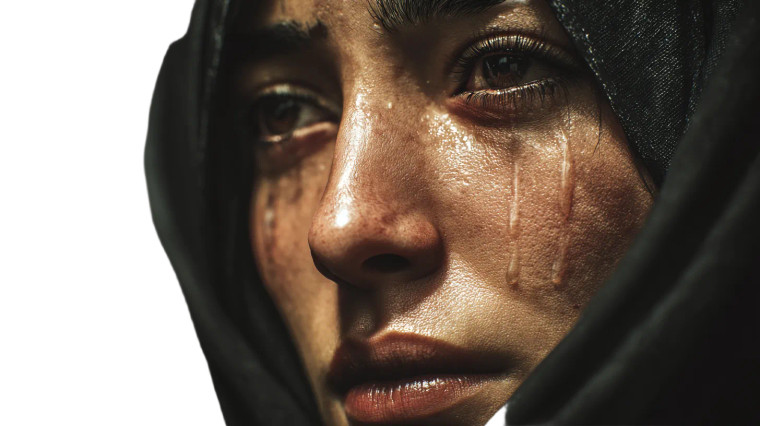 Sorrowful Iranian Woman Vinyl Car Decal Sticker – Waterproof & UV-Resistant 