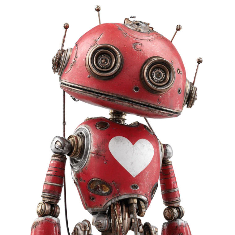 Heart Robot Vinyl Car Decal Sticker – Waterproof & UV-Resistant 