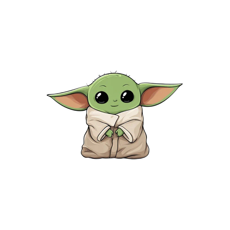 Cute Baby Yoda Vinyl Car Decal Sticker – Waterproof & UV-Resistant 