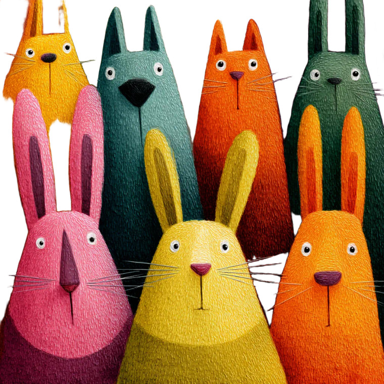 Whimsical Surprised Bunnies Vinyl Car Decal Sticker – Waterproof & UV-Resistant 