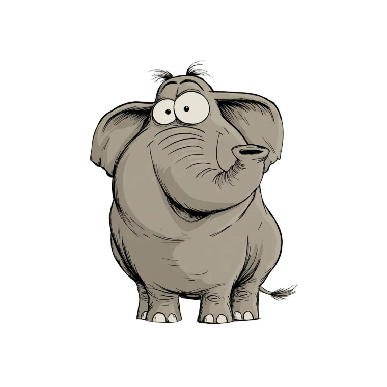 Cartoon Elephant V4 Vinyl Car Decal Sticker – Waterproof & UV-Resistant 