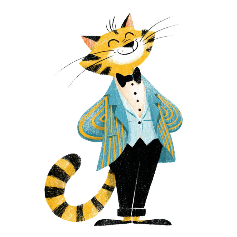 Dapper Cat Mascot Vinyl Car Decal Sticker – Waterproof & UV-Resistant 