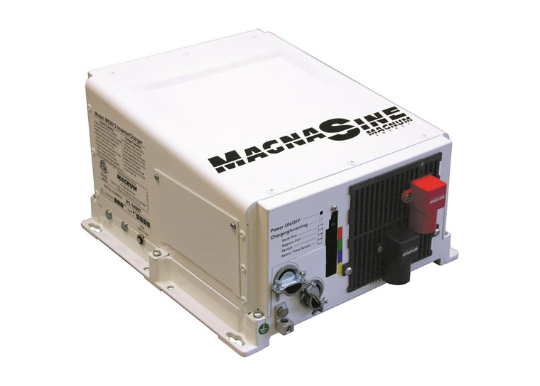 Magnum Energy Power Inverter MS2012-L-U Inverts 12 Volt DC To 120 Volt AC; 2000 Continuous Watts; 100 Amps Continuous Output; 90.6 Percent Efficiency; With 2 AC Output; Without Volt/Watt Meter; Remote On/Off Capable; Low Frequency Topology