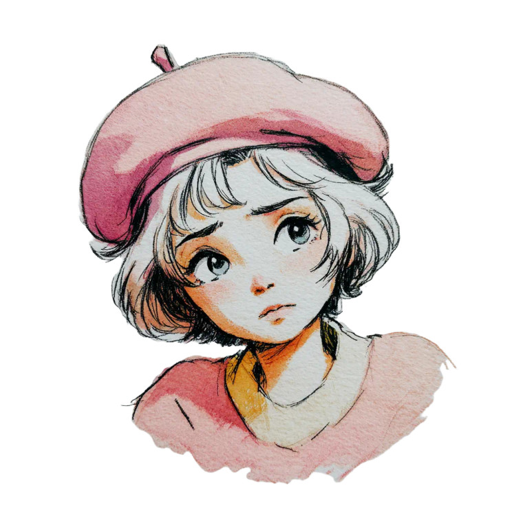 Charming Girl Beret Vinyl Car Decal Sticker – Waterproof & UV-Resistant 