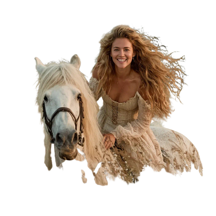 Joyful Equestrian Beauty Vinyl Car Decal Sticker – Waterproof & UV-Resistant 