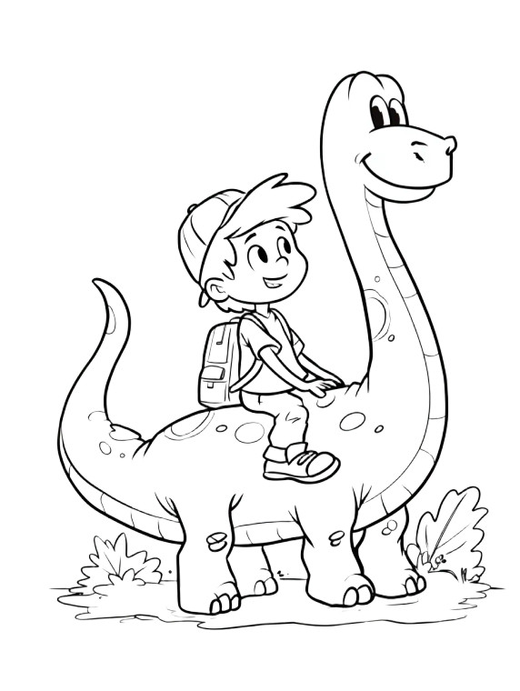 Boy Riding Dinosaur V2 Vinyl Car Decal Sticker – Waterproof & UV-Resistant 