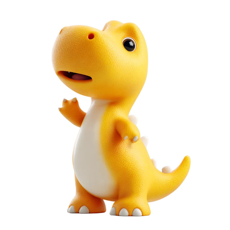 Yellow Dinosaur Character Vinyl Car Decal Sticker – Waterproof & UV-Resistant 