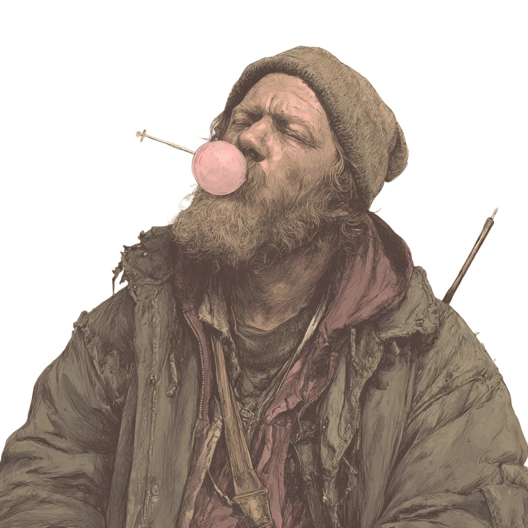 Homeless With Gum Vinyl Car Decal Sticker – Waterproof & UV-Resistant 