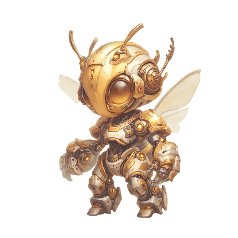 Robot Queen Bee Vinyl Car Decal Sticker – Waterproof & UV-Resistant 